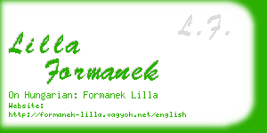 lilla formanek business card